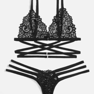 Sexy Criss-Cross Lace Lingerie Set